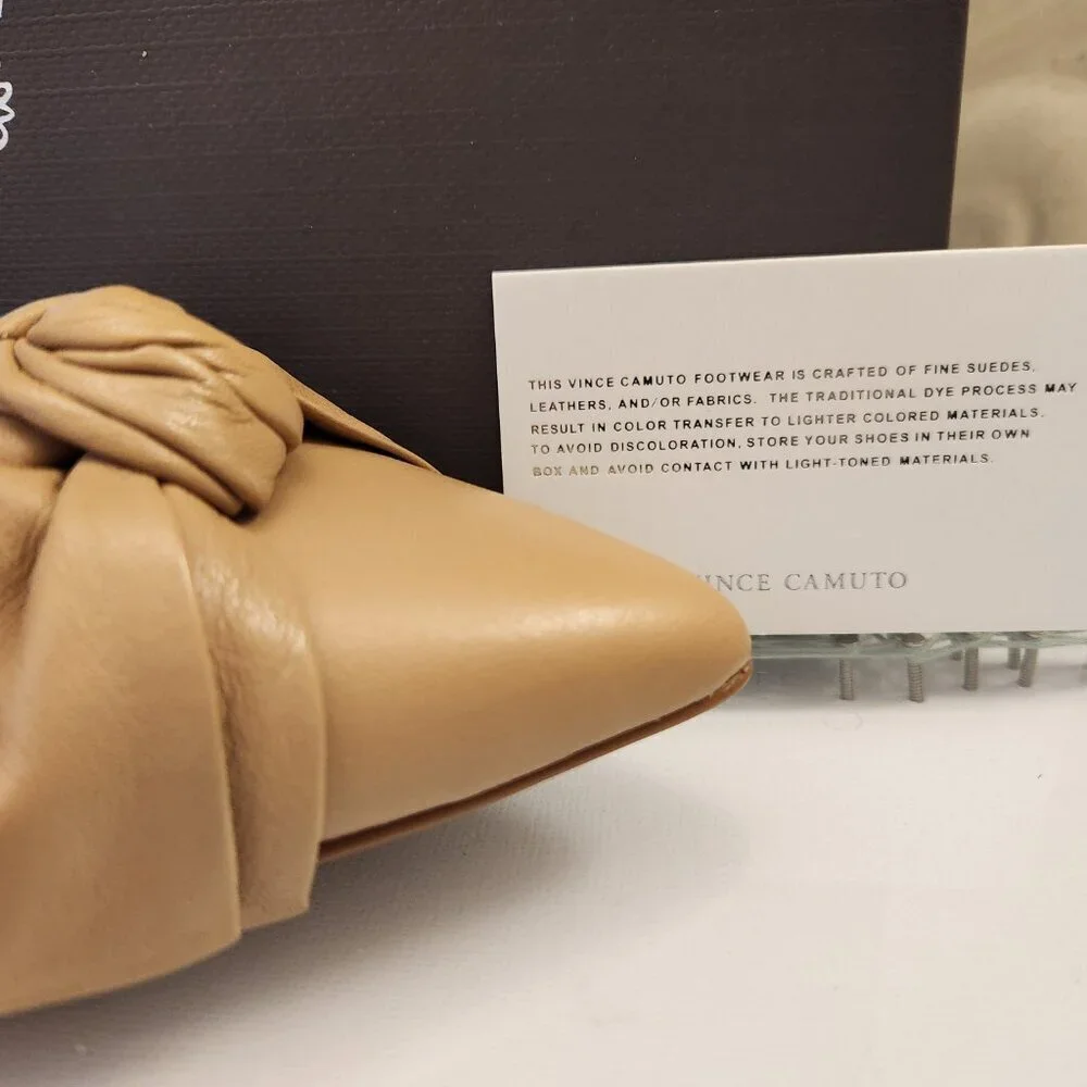 Vince Camuto Bowmel Flats. NIB. Cream Tan Napa. Size 5.5. NIB